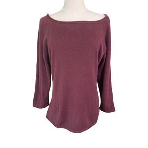 Joie 100% Cashmere Sweater Burgundy Boat Neck Lightweight Pullover Women’s XL